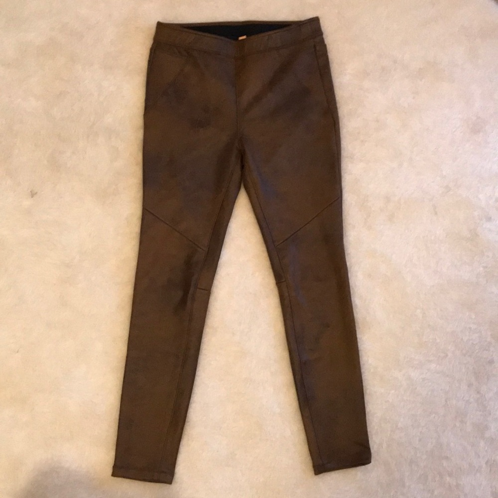 Free People brown suede leggings